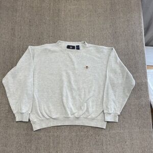 vintage GANT sweatshirt mens Medium Gray 1990s solid logo